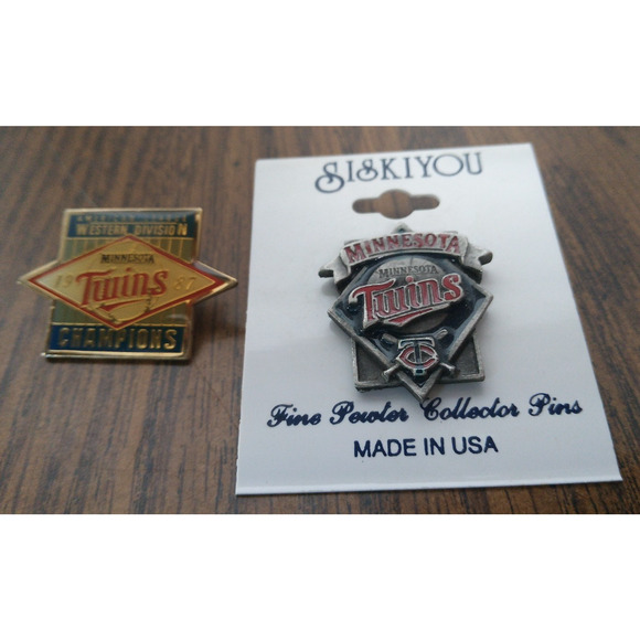 Set Of Two Minnesota Twins PIns(1987 Peter David Inc And Siskiyou) - Picture 1 of 5